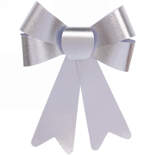 Бант на ёлку Сказочные блики (набор 2 шт), Серебро_4