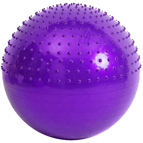 Мяч гимнастический Sportage полумассажный 75 см 1000гр (с насосом), Фиолетовый_3