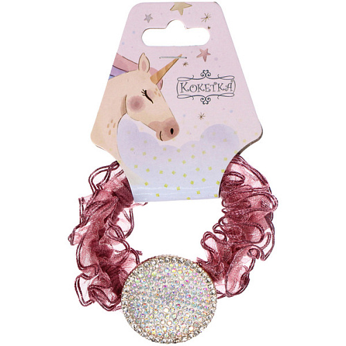 Резинка для волос 1шт ЕЖЕВИКА, круг, микс 5 цветов, d-5см (подвес Единорог)_6