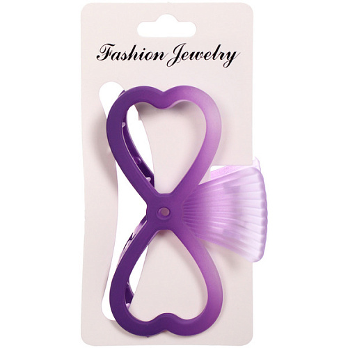 Заколка-краб для волос Мон Ляруш, бантик, микс 6 цветов, 9,5см (Блистер)_12