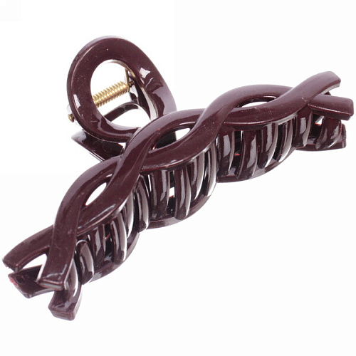 Заколка-краб для волос  на блистере Magic Gloss, косичка, микс 6 цветов, 11см (Кокетка)_10