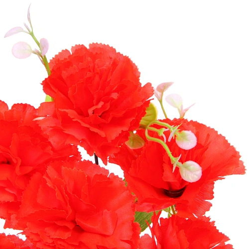 Искусственные цветы Букет Гвоздик 34см 7цветков красные_6