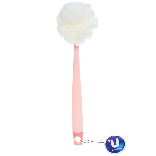 Мочалка массажная PREMIUM - KOLISTA,  на пластиковой ручке, розовая вуаль, 356,58см (лейбл Ультрамарин)_5