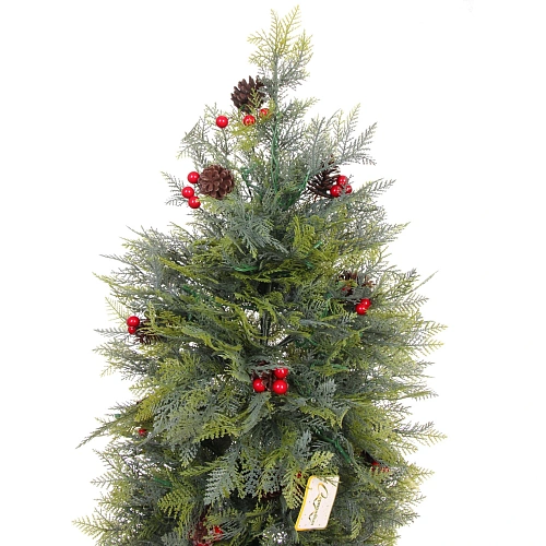 Ёлка светодиодная в горшке Лесная радость 90 см, (260 веток) 80 ламп LED, цвет свечения-Теплый белый_11