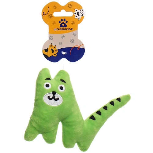 Игрушка для кошек мягкая Крокозаврик, цвет зеленый, 1311см_3