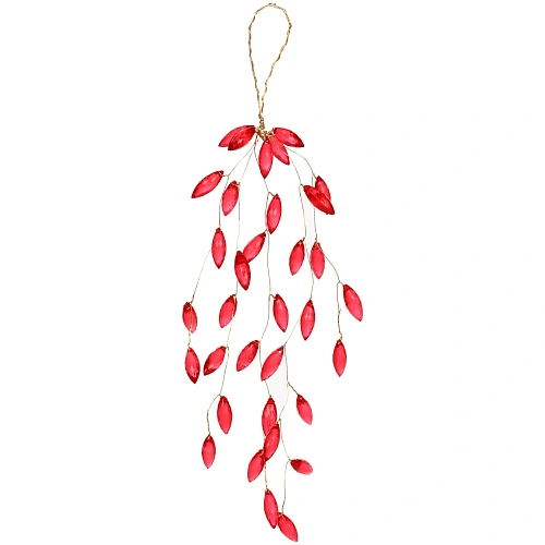 Ветка декоративная Шарм 27 см, Красный_3