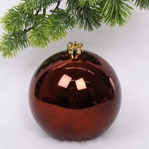 Новогодний шар 15 см "Глянец", шоколад