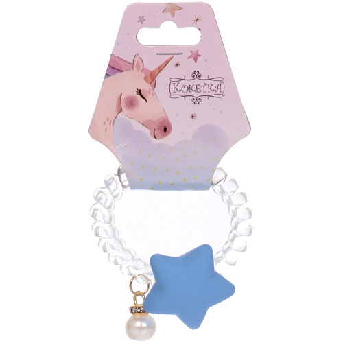 Резинка для волос силиконовая Salon Bon Bon, звезда, микс 5 цветов, d-5,5см, ( подвес единорог)_7