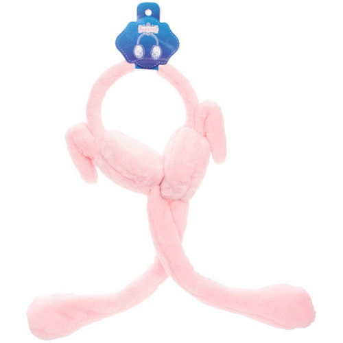 Наушники меховые с двигающимися ушками Salon Teplo , зайка, цвет розовый раф, ( подвес Ultramarine)_10