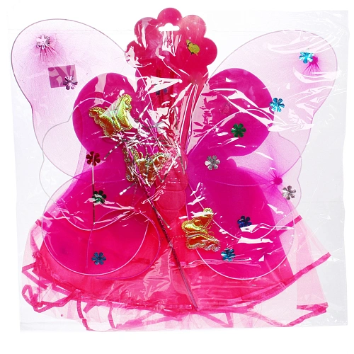 Карнавальный костюм Волшебная сказка (юбка, крылья, волшебная палочка, ободок), Фуксия_7