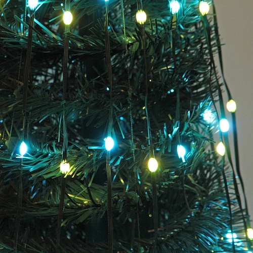 Гирлянда для дома Ёлка в1,8 м, d-0,6 м 17 линий 272 лампы LED, зелен пров, более 8 реж,IP-20, RGB_10