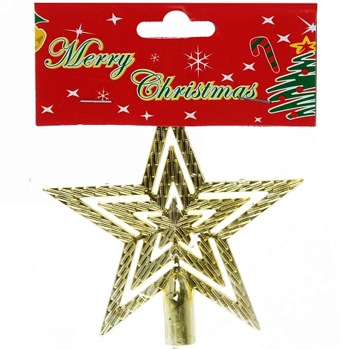 Звезда на ёлку золото 9,5 см Классика_4