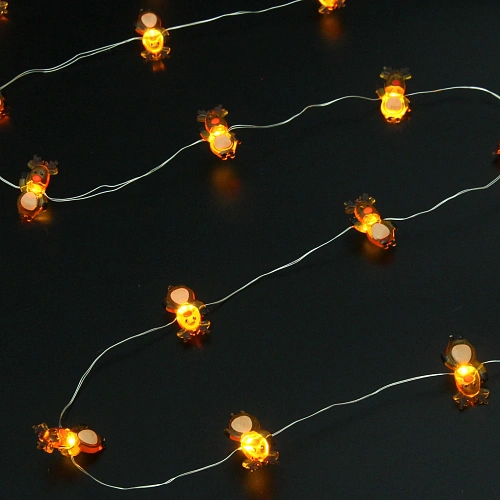 Гирлянда для дома Олень (3,21,8см) на батарейках 2,0 м 20 ламп LED, 1 реж, IP-20, Теплый белый (батарейки CR2032)_3