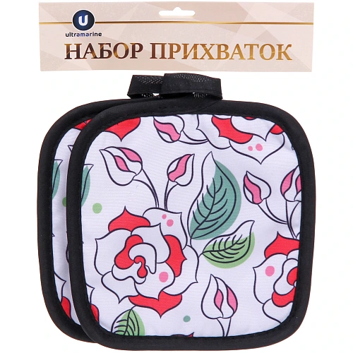 Прихватка в наборе HERBAL, розы, 1717 см, 2 шт_4