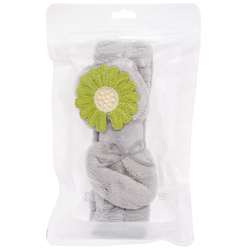 Повязка на голову косметическая ДАЙМОНД РУШ, ромашка, цвет лавандовый, пудровый, небесный и серый, 2055см (ZIP пакет)_4