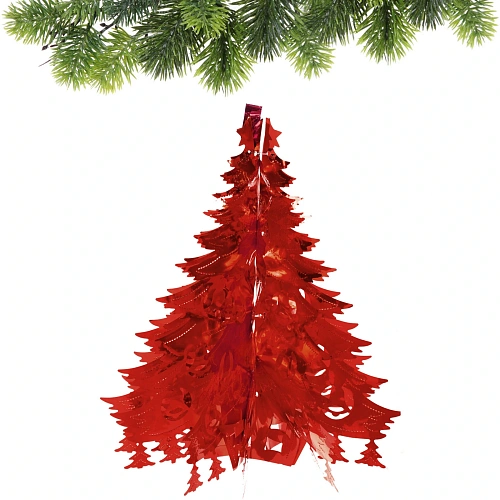 Украшение фольгированное Волшебная ёлочка d-40 см, Красный_4