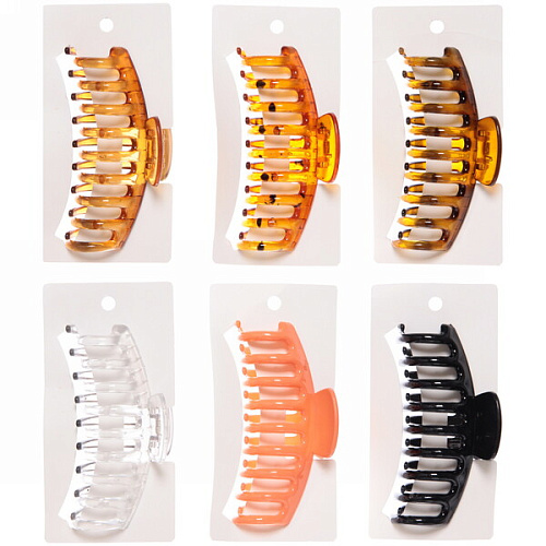 Заколка-краб для волос на блистере Diana Collection - Liza, микс 6 цветов, 115см_15