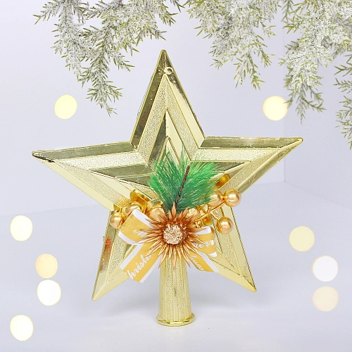 Звезда на ёлку 19*21см "Сюрприз", Золото