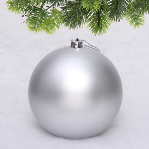 Новогодний шар 20 см "Матовый", серебро