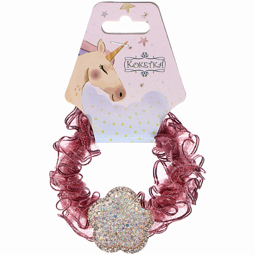 Резинка для волос 1шт ЕЖЕВИКА, цветочек, микс 5 цветов, d-5см (подвес Единорог)_5