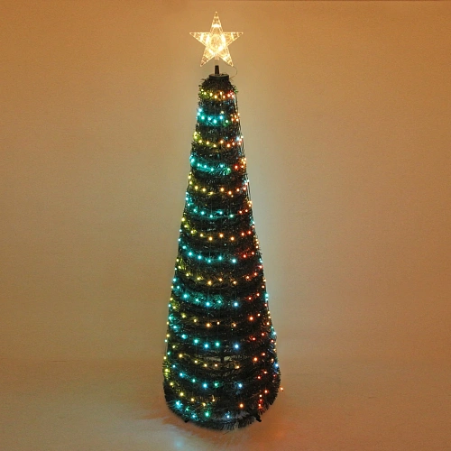 Гирлянда для дома Ёлка в1,8 м, d-0,6 м 17 линий 272 лампы LED, зелен пров, более 8 реж,IP-20, RGB_18