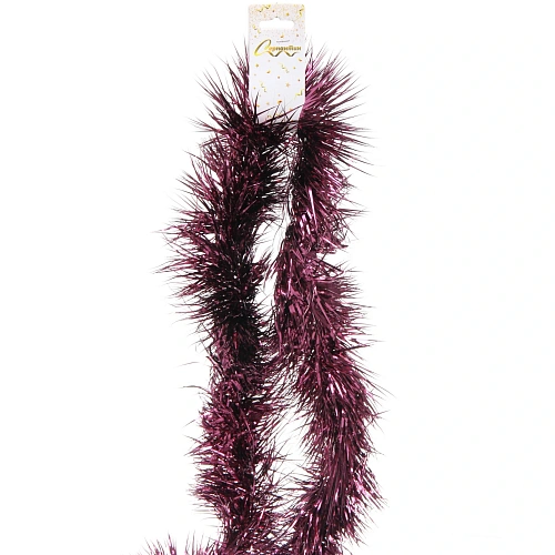 Мишура Сияющая роскошь 2 м 10,5 см, Бордовый_3