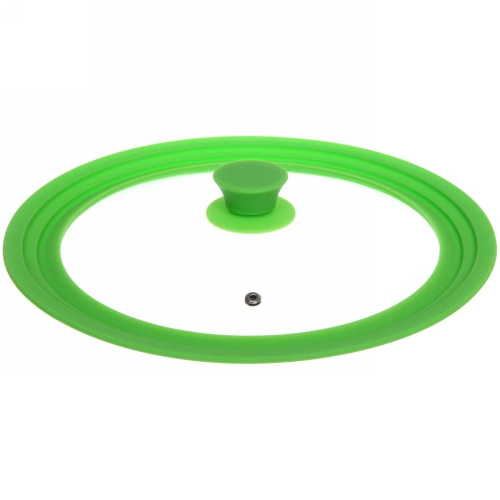Крышка для посуды универсальная 26,28,30см зеленая силиконовая ручка