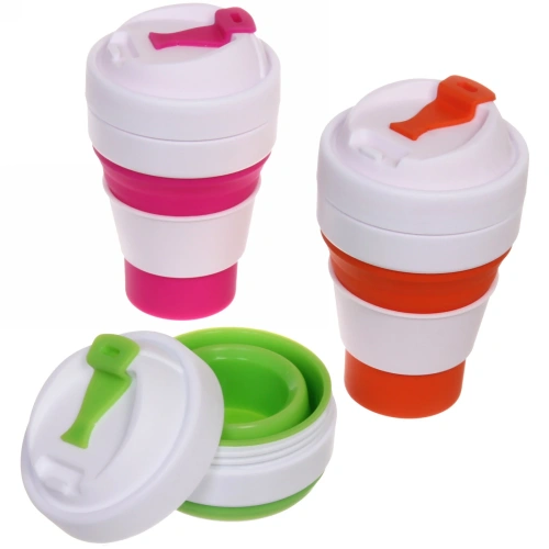 Стакан силиконовый складной 350мл "Пикник" с крышкой