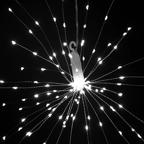 Гирлянда для дома на батарейках Сфера 160 ламп LED, d - 30 см, 2 реж,IP-20, выс 80 см с подвесом (3хАА), Белый_3