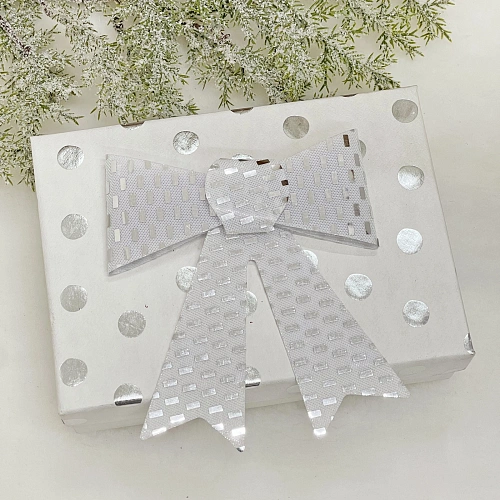 Бант на ёлку Сияние 1316 см (набор 2 шт), Серебро_5