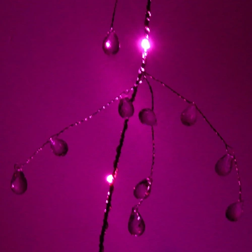 Гирлянда на батарейках 1,5 м 18 ламп LED Сверкающие хрусталики (от 3ААА), Розовый_6