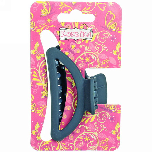 Заколка-краб для волос  на блистере Style Matte, трапеция, микс 6 цветов, 6,5см  (Кокетка)_26