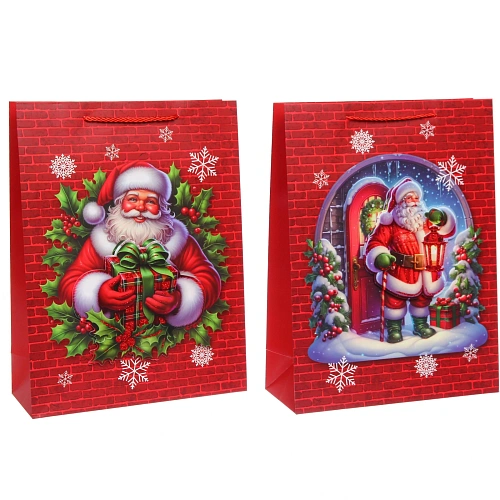 Пакет подарочный Добрый  Дедушка Мороз 40X30X12 см_4
