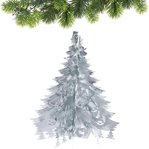 Украшение фольгированное Волшебная ёлочка d-40 см, Серебро_4