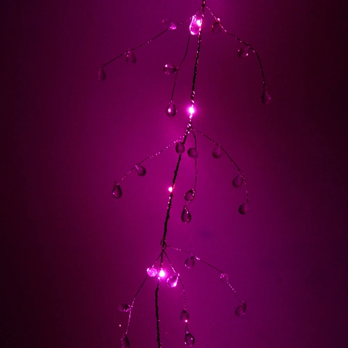 Гирлянда на батарейках 1,5 м 18 ламп LED Сверкающие хрусталики (от 3ААА), Розовый_5