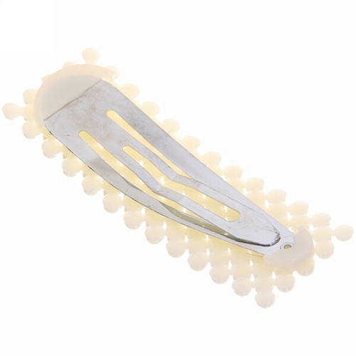 Зажим для волос 2шт Фиона, прямоугольная форма, цвет белый 7,52,5см_3