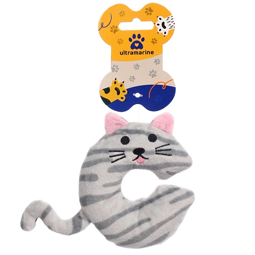 Игрушка для кошек мягкая Котик, цвет серый, 9,411,5см_3