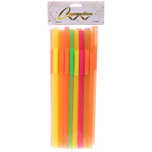 Трубочка для коктейля 10260мм в наборе 25 шт цветная_3