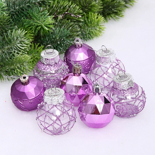 Набор шаров "Восторг" 5 см (в наборе 8 шт), Сиреневый