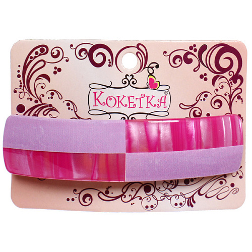 Заколка - автомат ЭКЛЕР, форма прямоугольная, тайра, микс 5 цветов, 10,53см (блистер Кокетка)_8