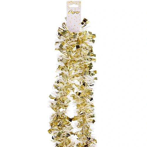 Мишура Блеск 2 м 9 см, ЗолотоБелый_6