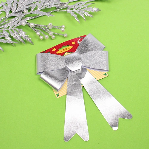 Бант на ёлку Сказочные блики, Серебро_3