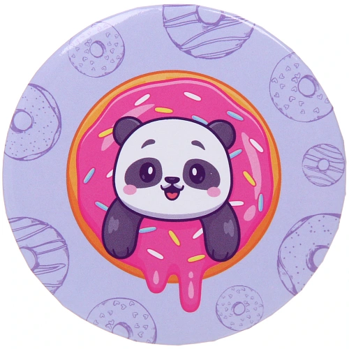 Зеркало косметическое круглое КОЛЛЕКЦИЯ МАРЦИПАН, мишка панда, d-7,5см (пакет с подвесом)_3