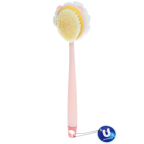 Мочалка массажная PREMIUM - KOLISTA,  на пластиковой ручке, розовая вуаль, 356,58см (лейбл Ультрамарин)_4