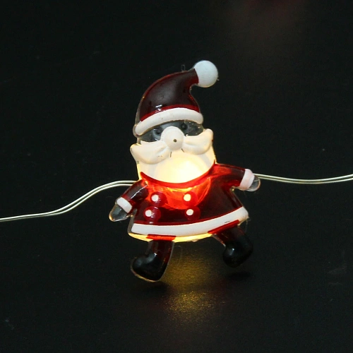 Гирлянда для дома Дед Мороз (3,32,5см) на батарейках 2,0 м 20 ламп LED, 1 реж, IP-20, Теплый белый (батарейки CR2032)_7