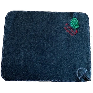 Коврик банный с вышивкой "С легким паром (веник)", цвет серый, без упаковки