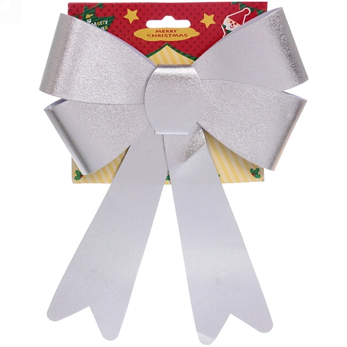 Бант на ёлку "Сказочные блики", Серебро