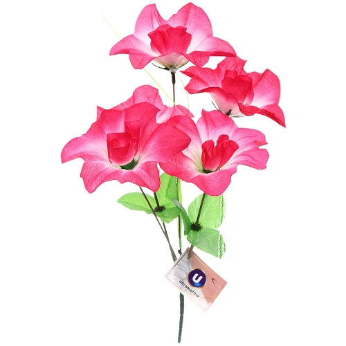 Цветы искусственные 30см Цветочная фантазия 5 цветков розово-белые_3