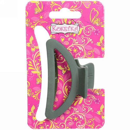 Заколка-краб для волос  на блистере Style Matte, трапеция, микс 6 цветов, 6,5см  (Кокетка)_7