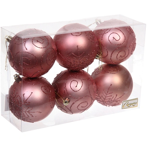 Набор шаров 8 см Magic wish (набор 6 шт), Розовое золото_3